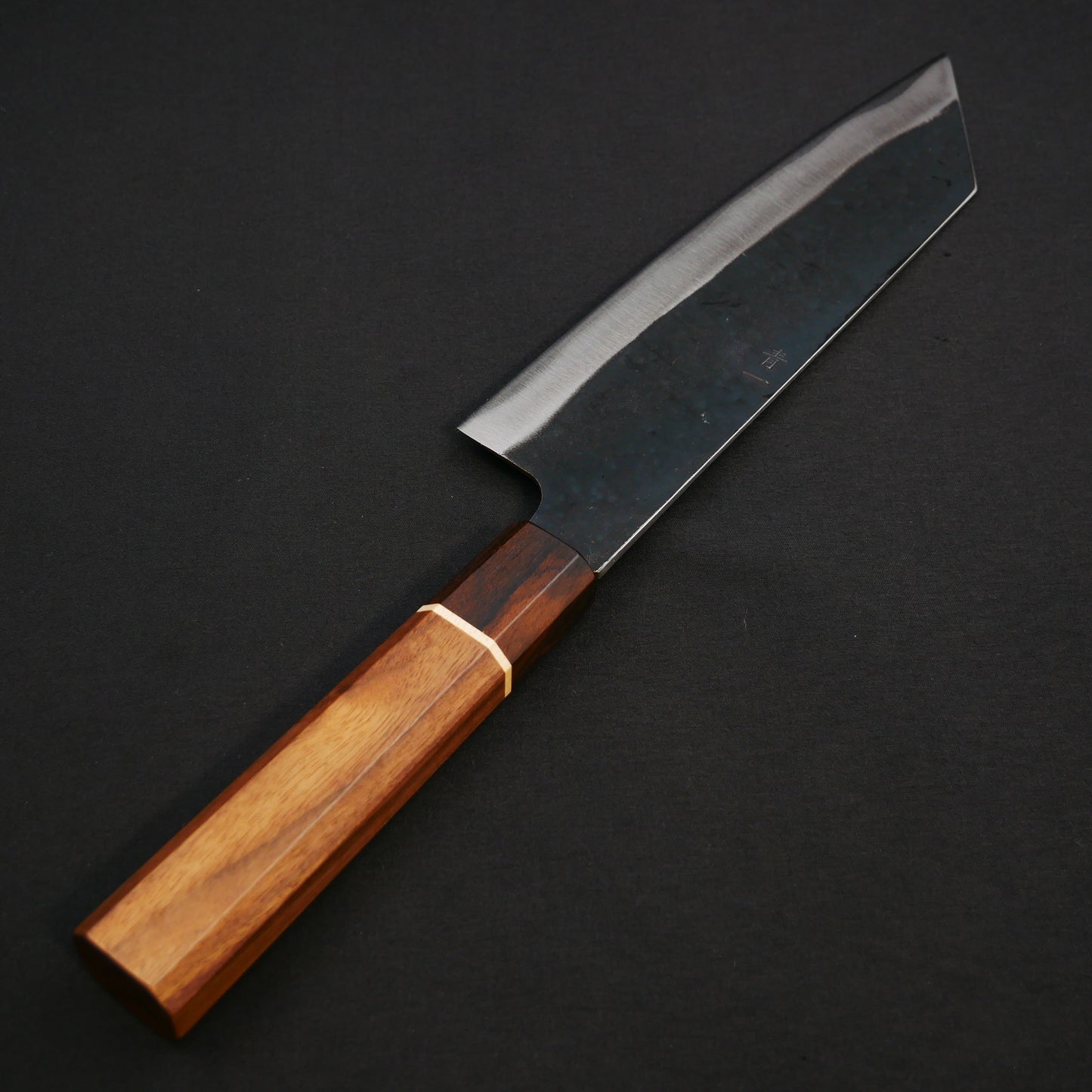 Blue#1 Carbon Steel Kurouchi StainlessClad Kiritsuke Gyuto Walnut Octagonal Handle