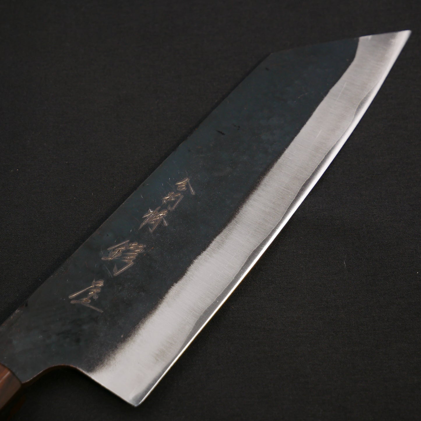 Blue#1 Carbon Steel Kurouchi StainlessClad Kiritsuke Gyuto Walnut Octagonal Handle