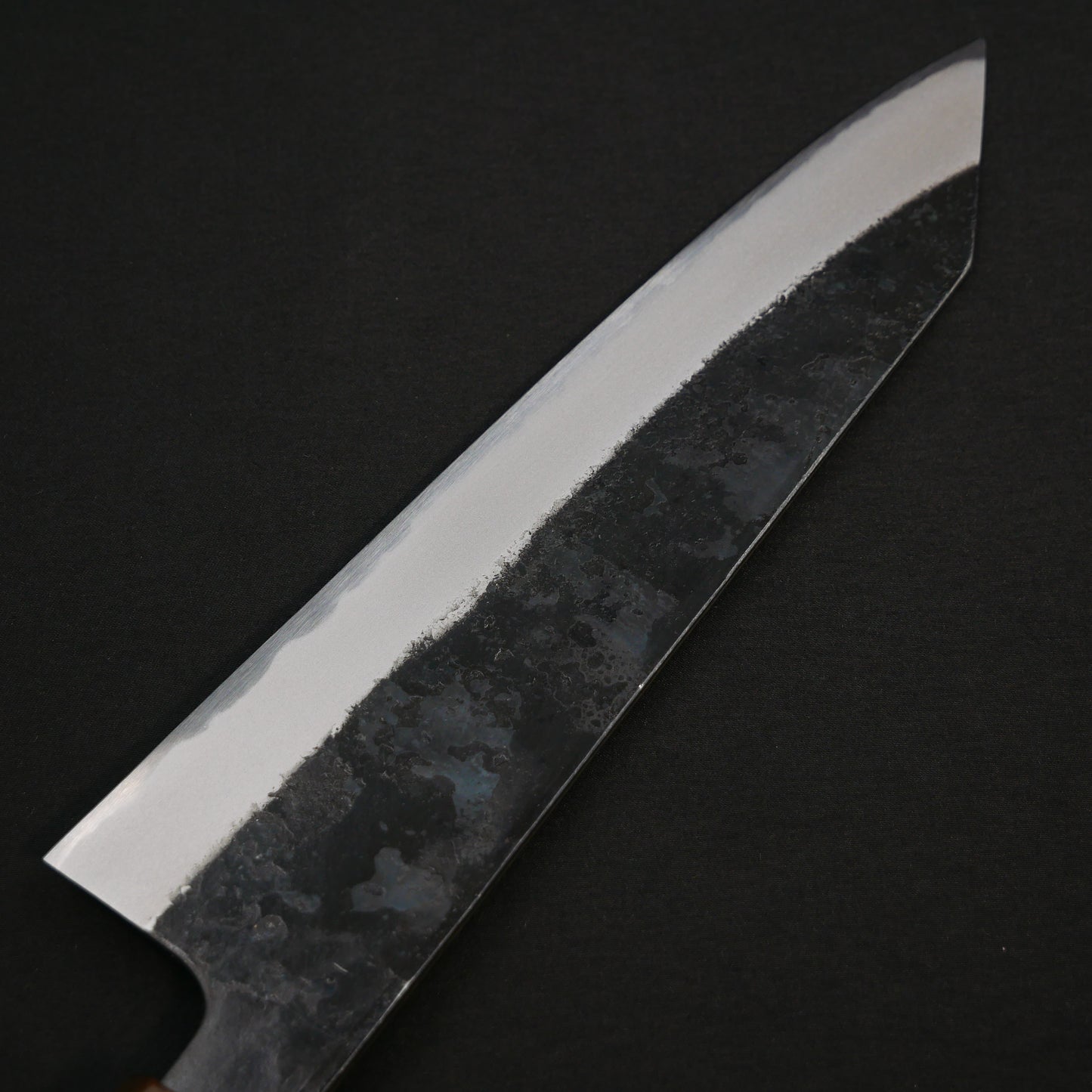 白二鋼 黒打 切付牛刀 ウォールナット八角柄