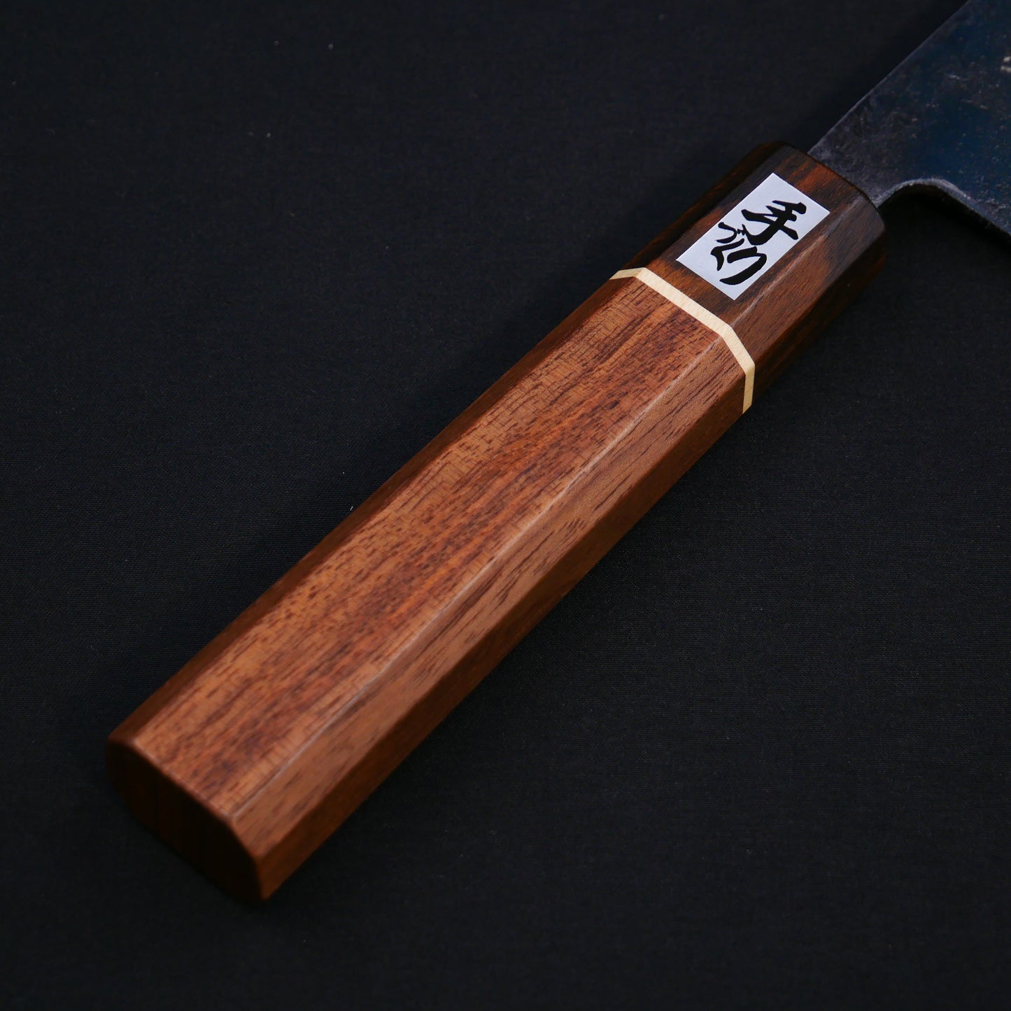 White#2 Carbon Steel Multilayer Kurouchi Santoku Walnut Octagonal Handle