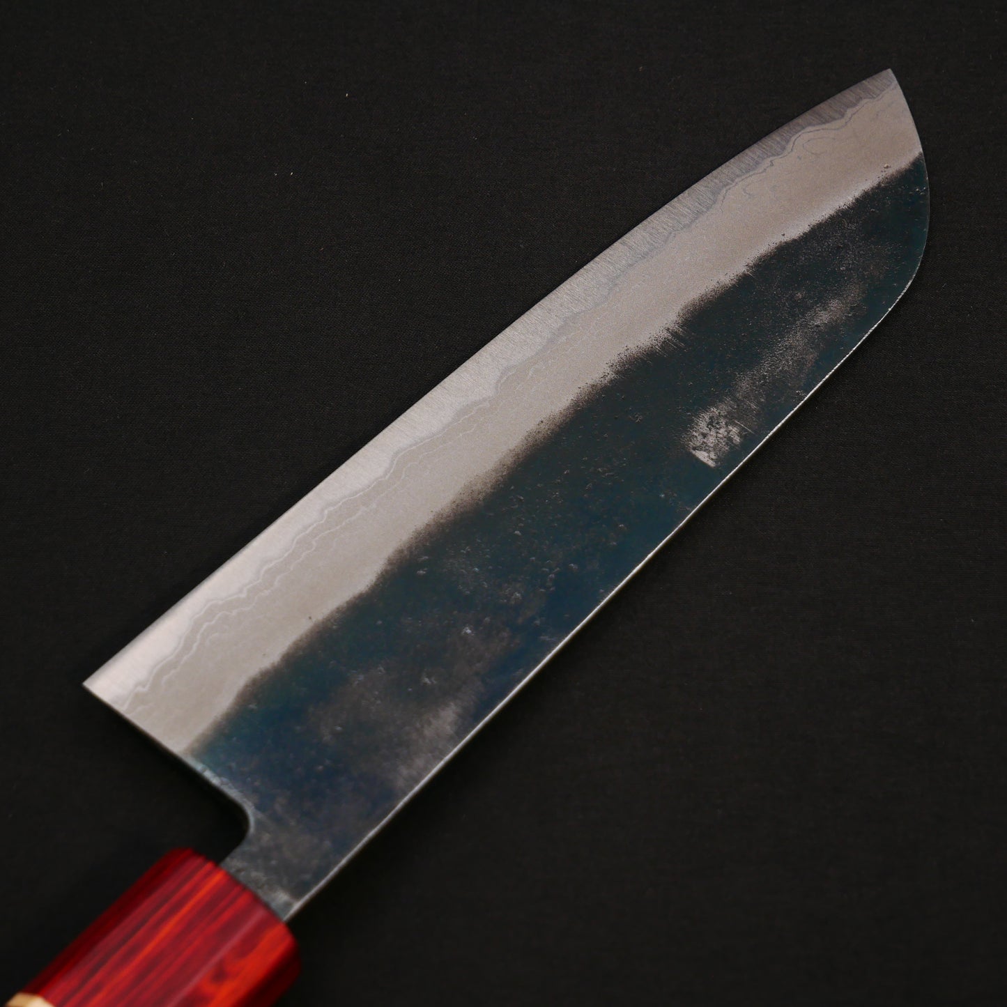 White#2 Carbon Steel Multilayer Kurouchi Santoku Walnut Octagonal Handle