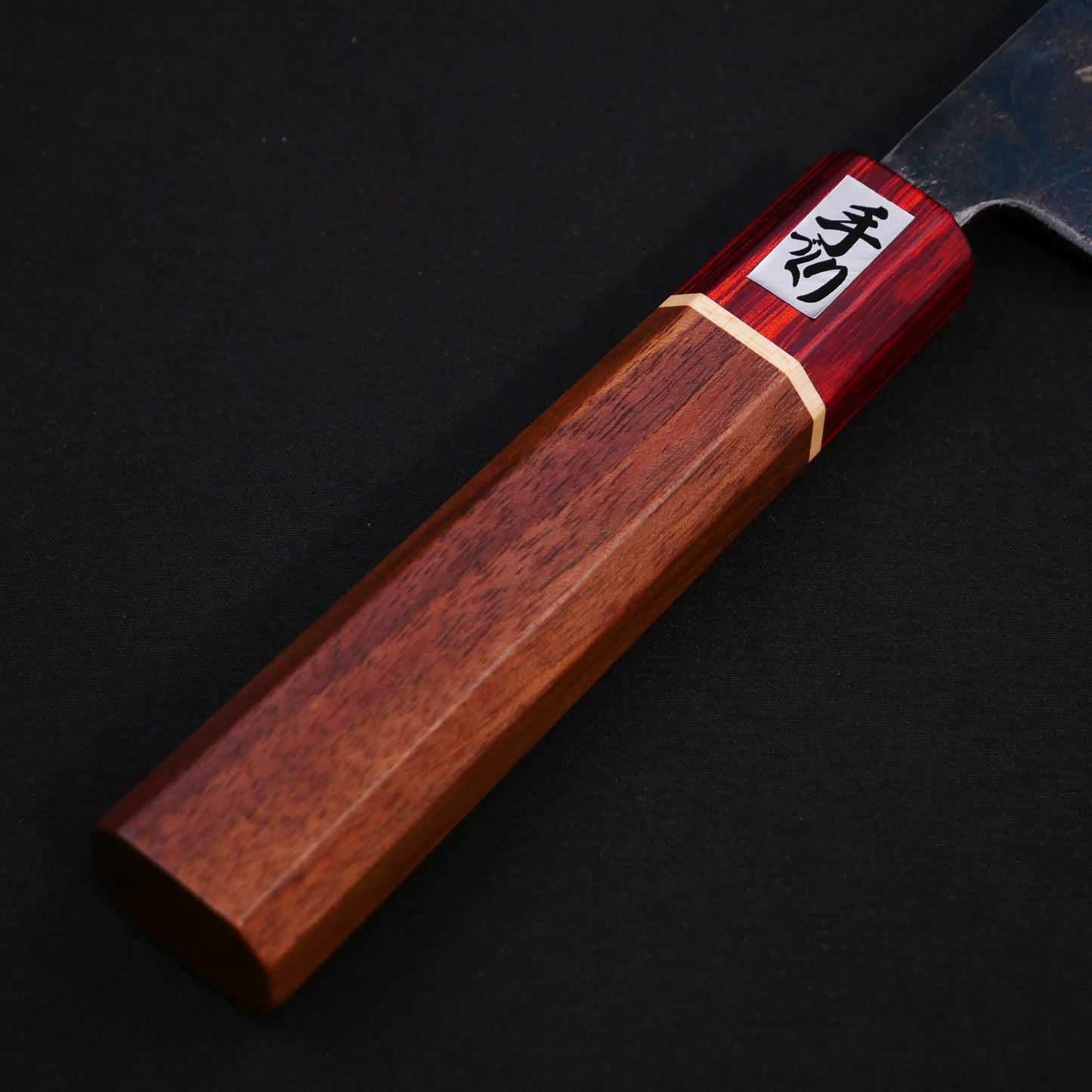 White#2 Carbon Steel Multilayer Kurouchi Santoku Walnut Octagonal Handle