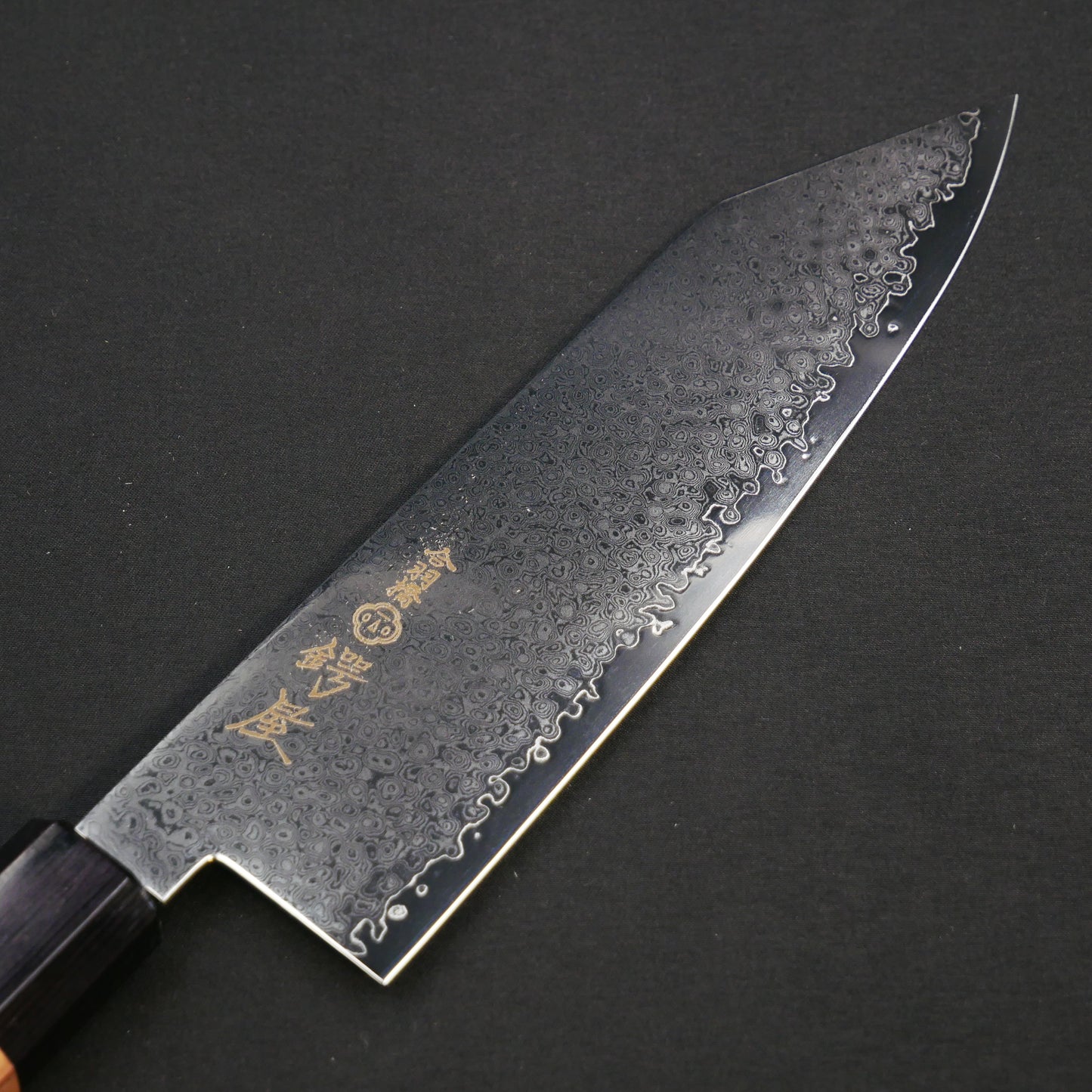 VG10 Damascus Kiritsuke Santoku Walnut Octagonal Handle