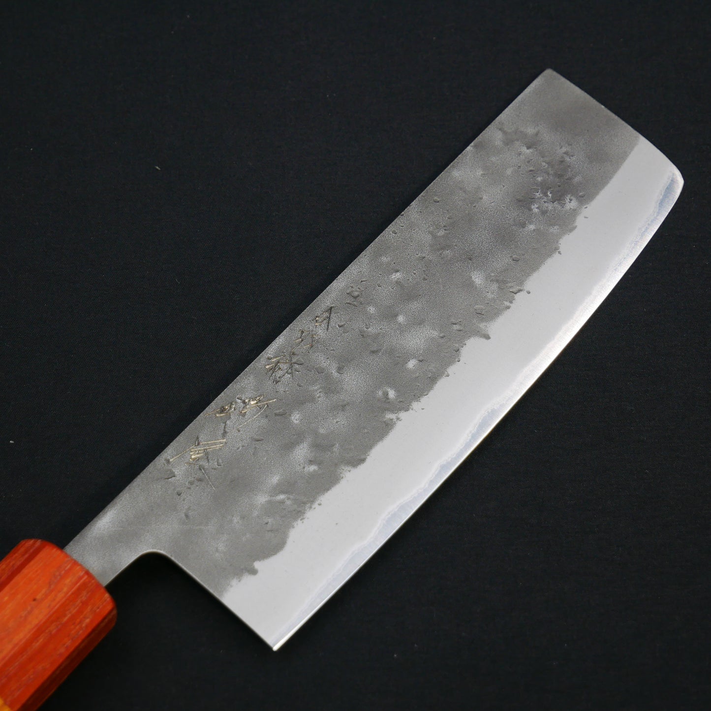 Blue#2 Carbon Steel Nashiji Nakiri Zelkova Octagonal Handle