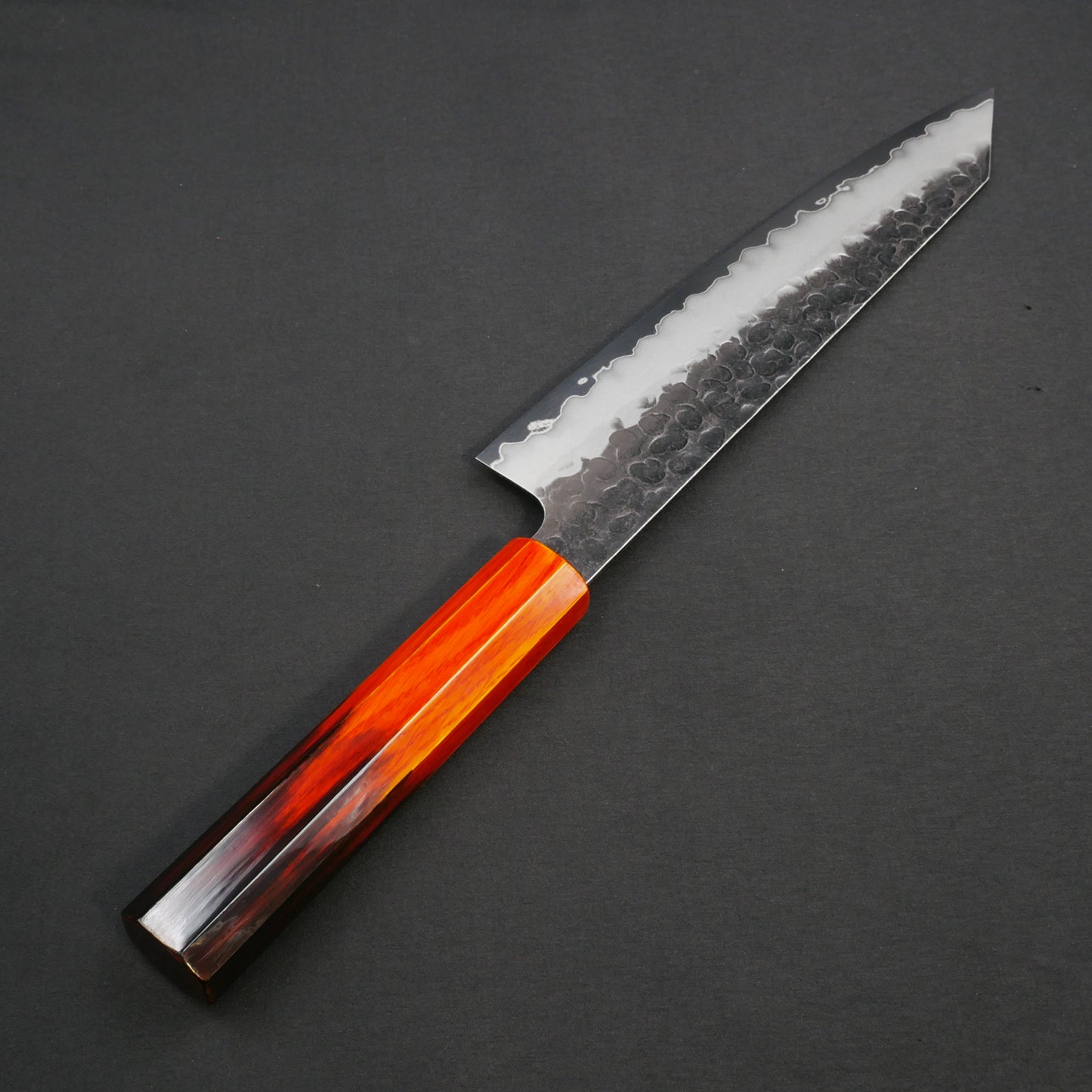 Molybdenum Vanadium Steel Kurouchi Tsuchime Kiritsuke Gyuto Oak Urushi Octagonal Handle