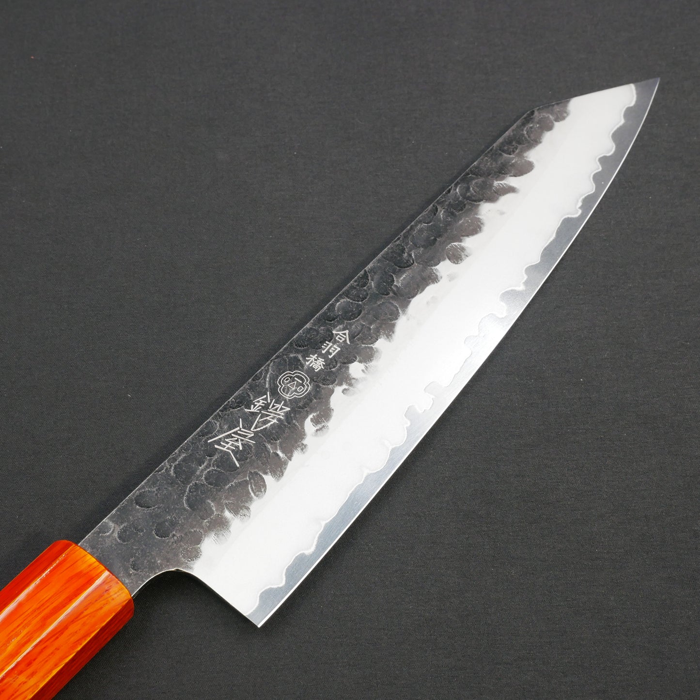 Molybdenum Vanadium Steel Kurouchi Tsuchime Kiritsuke Gyuto Oak Urushi Octagonal Handle