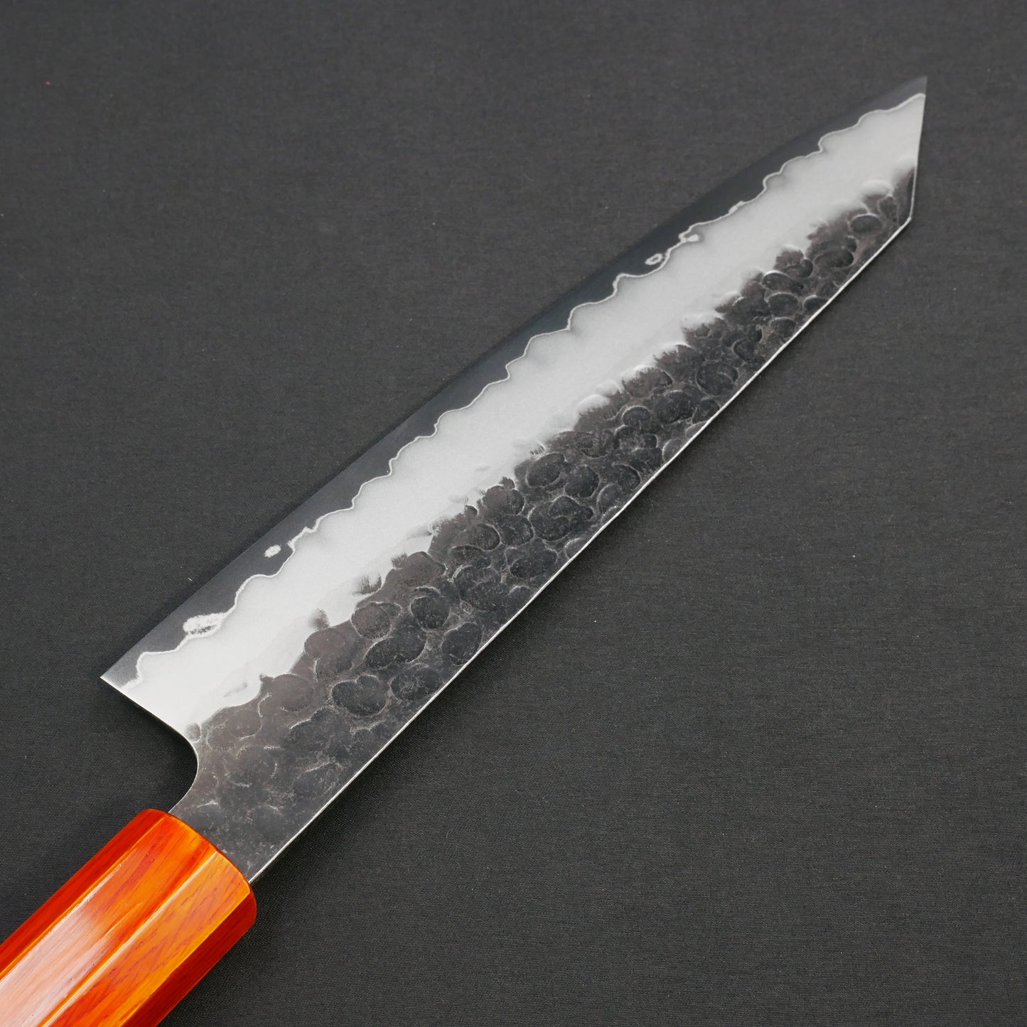 Molybdenum Vanadium Steel Kurouchi Tsuchime Kiritsuke Gyuto Oak Urushi Octagonal Handle