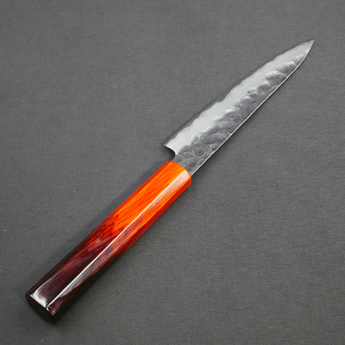 Molybdenum Vanadium Steel Kurouchi Tsuchime Petty Oak Urushi Octagonal Handle
