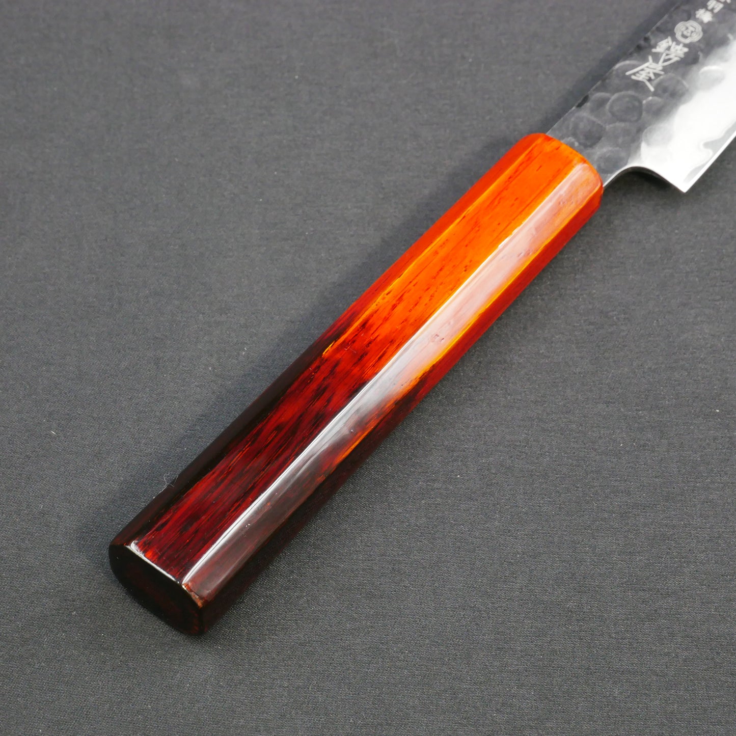 Molybdenum Vanadium Steel Kurouchi Tsuchime Petty Oak Urushi Octagonal Handle