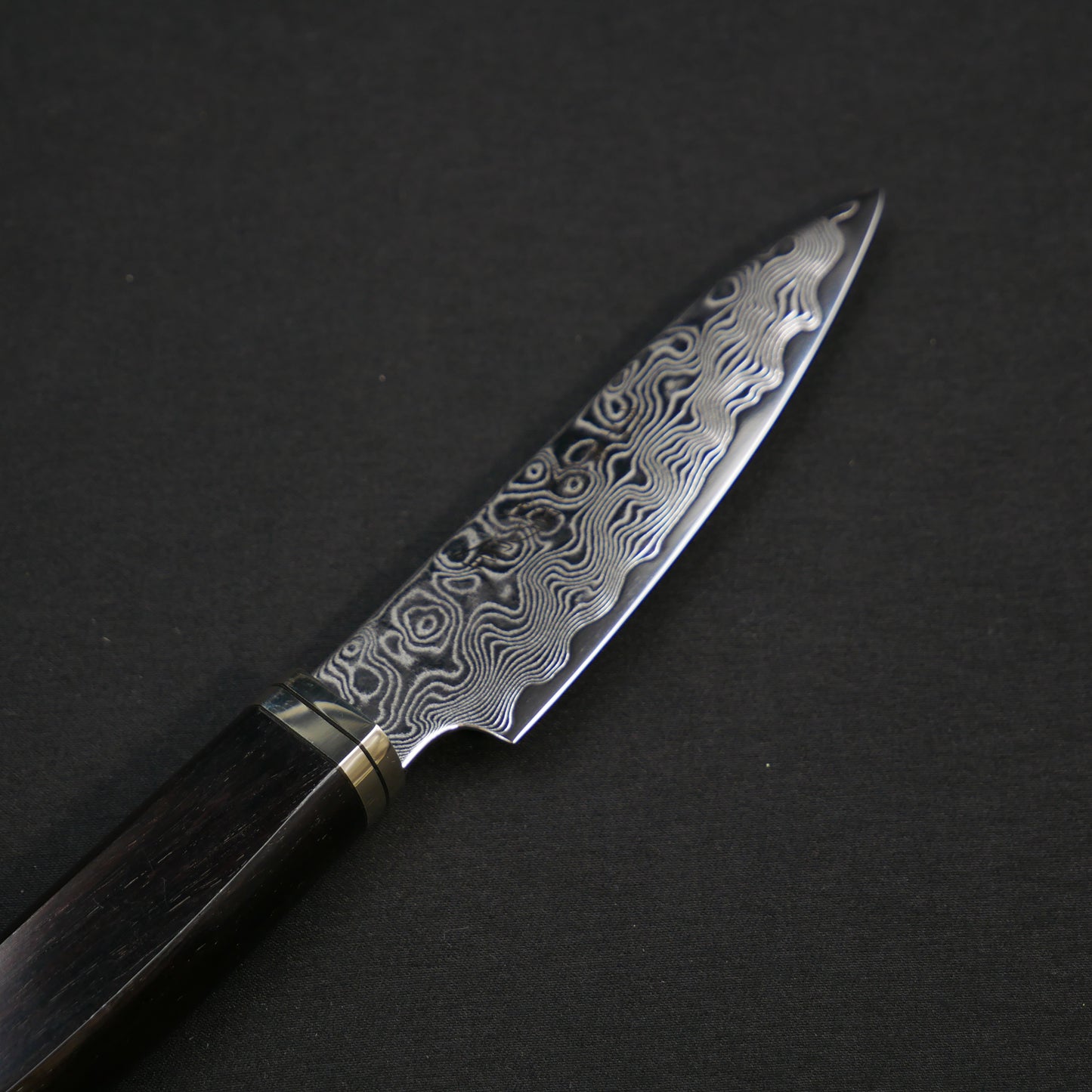 ZDP189 Damascus Paring Ebony Handle
