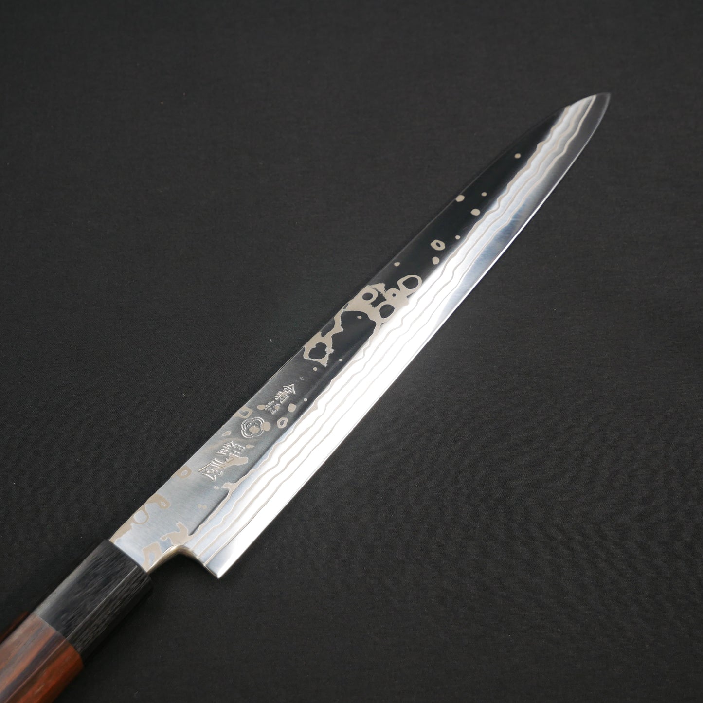 Yoshida Hamono ZDP189 Damascus Yanagiba Ebony Octagonal Handle