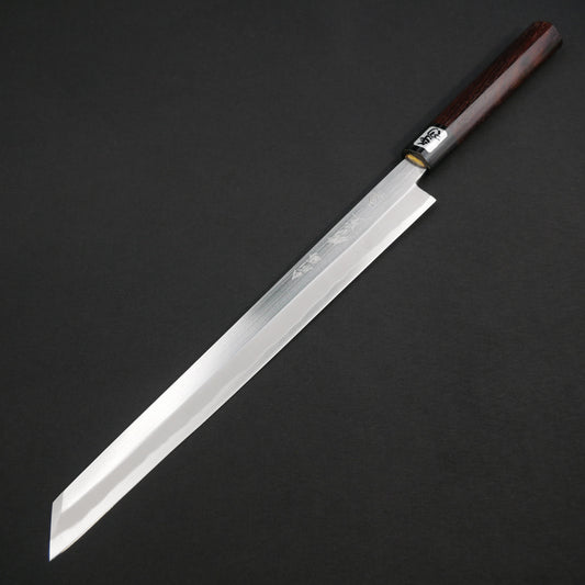 左刃 本種子島 青二鋼 切付柳刃 紫檀柄