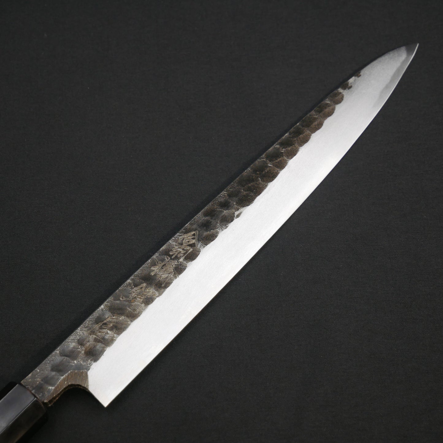 Blue#2 Carbon Steel Kurouchi Tsuchime Yanagiba Magnolia Octagonal Handle