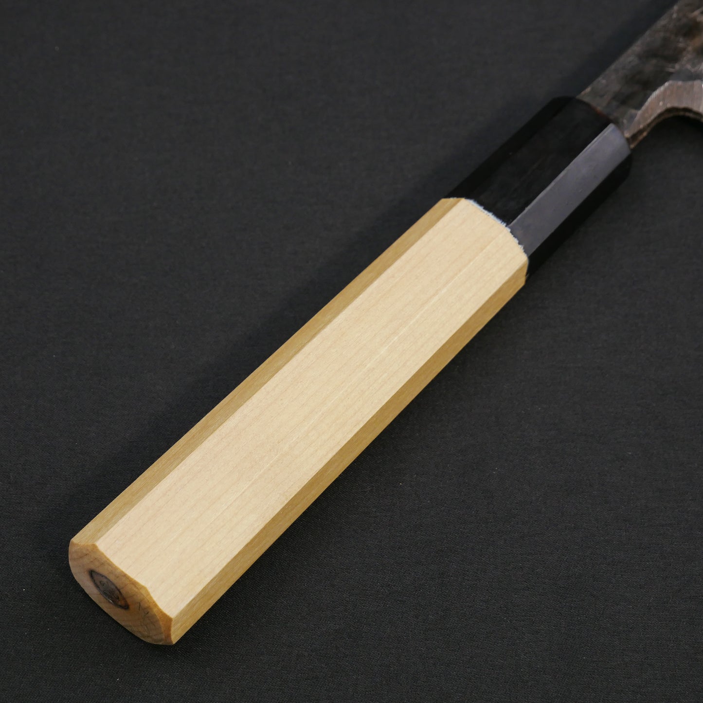 Blue#2 Carbon Steel Kurouchi Tsuchime Yanagiba Magnolia Octagonal Handle