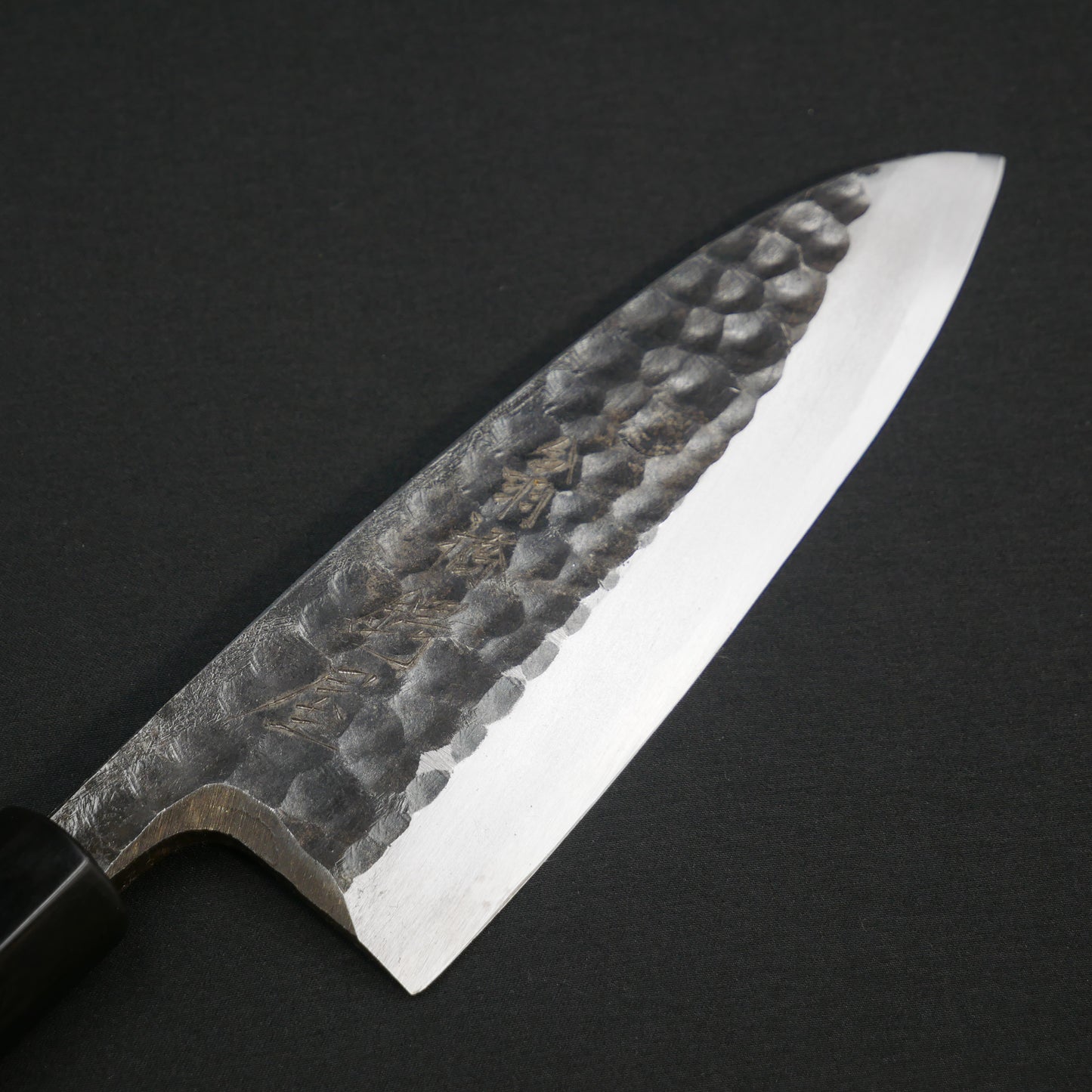 White#2 Carbon Steel Kurouchi Tsuchime Deba Magnolia Octagonal Handle