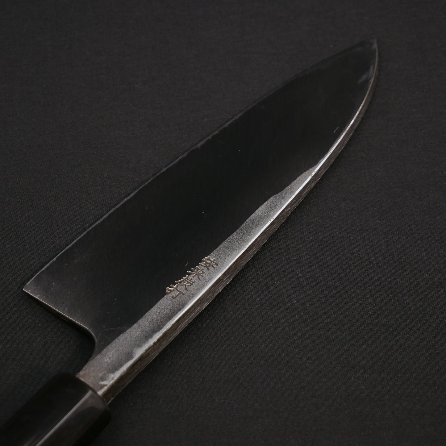 White#2 Carbon Steel Kurouchi Tsuchime Deba Magnolia Octagonal Handle