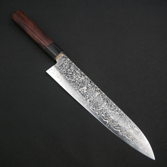 吉田刃物 ZDP189 ダマスカス 牛刀 紫檀八角柄