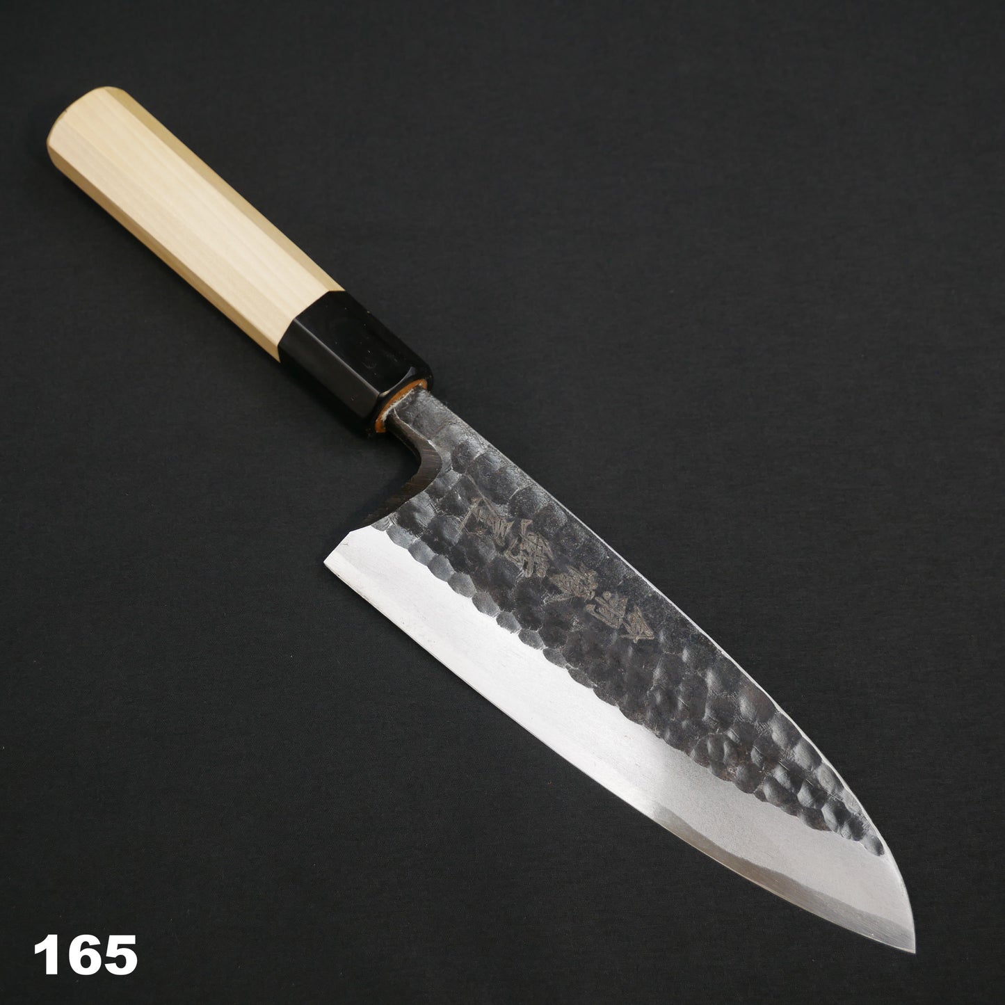 White#2 Carbon Steel Kurouchi Tsuchime Deba Magnolia Octagonal Handle