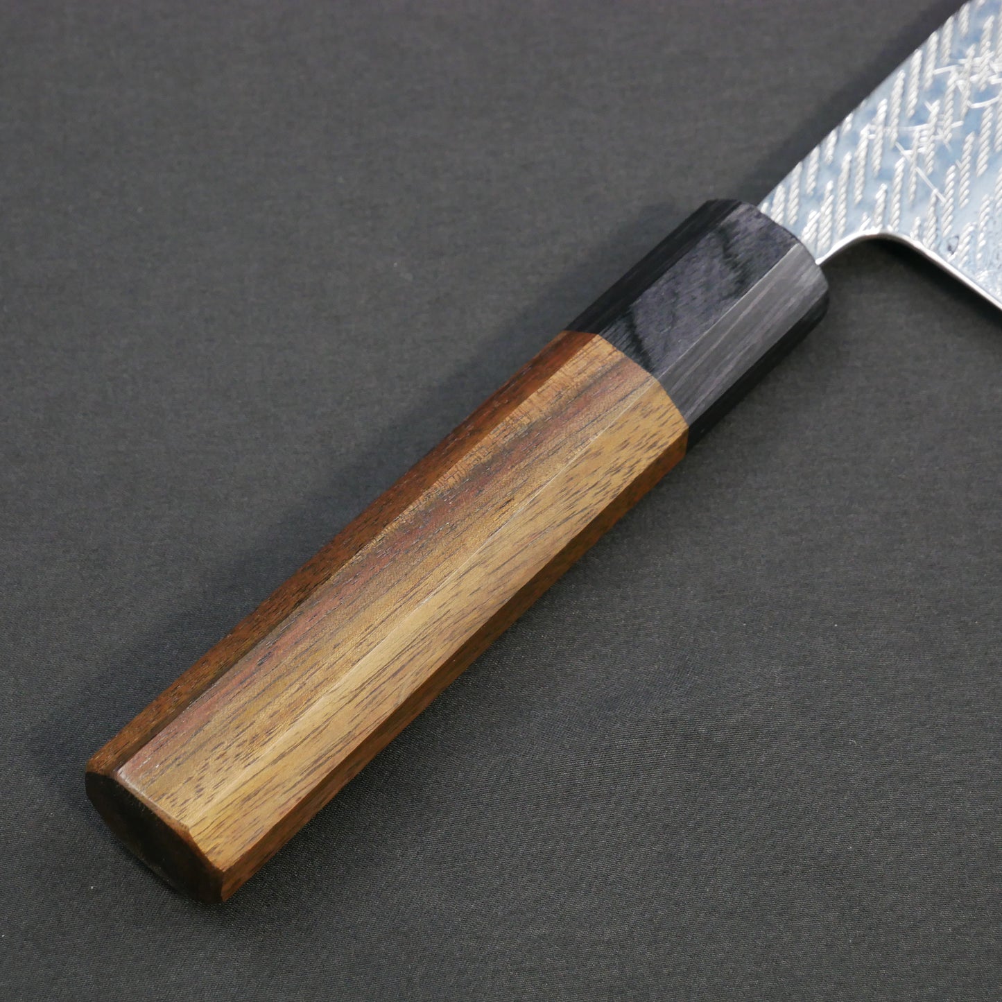 AUS10 Nawame Damascus Santoku Rosewood Octagonal Handle
