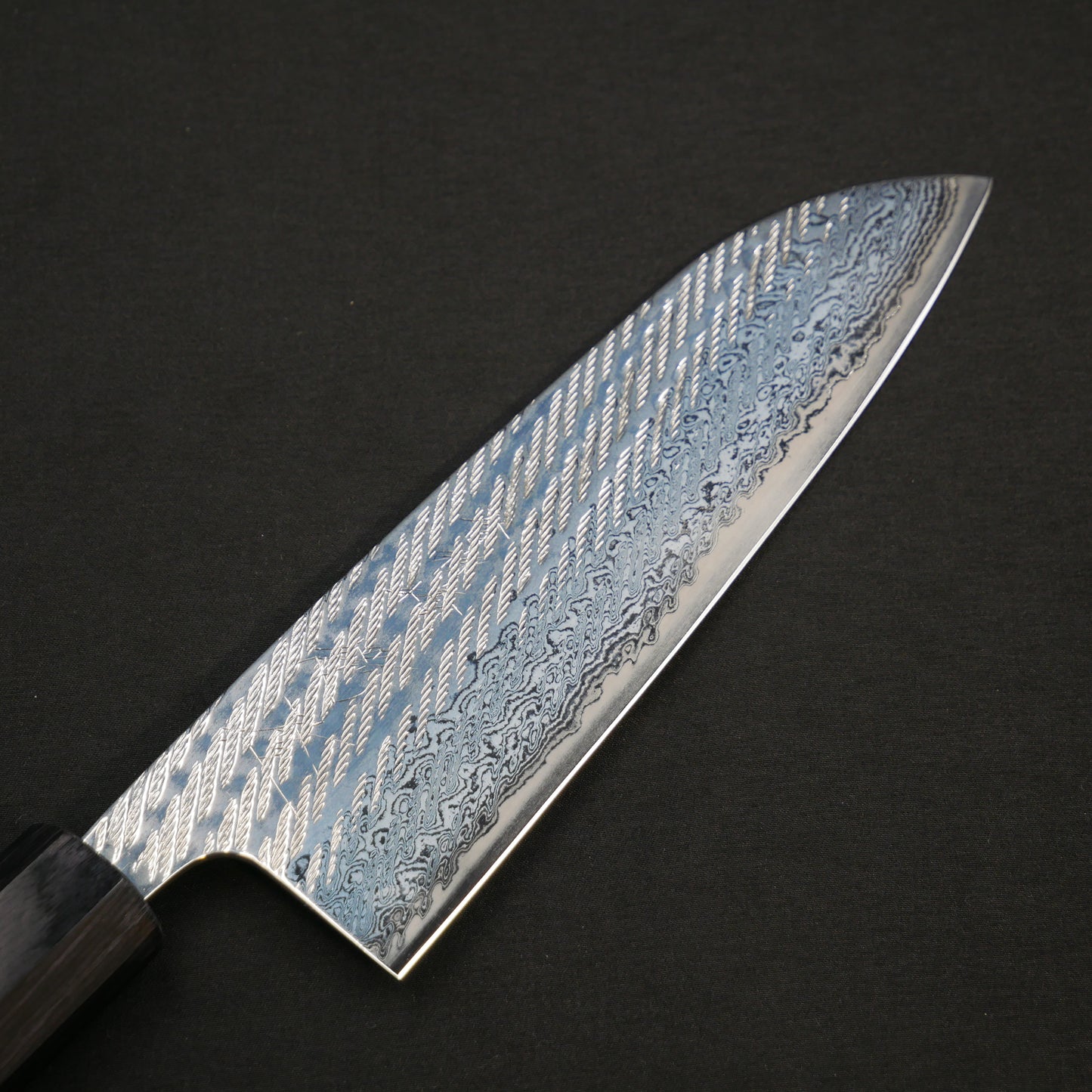 AUS10 Nawame Damascus Santoku Rosewood Octagonal Handle
