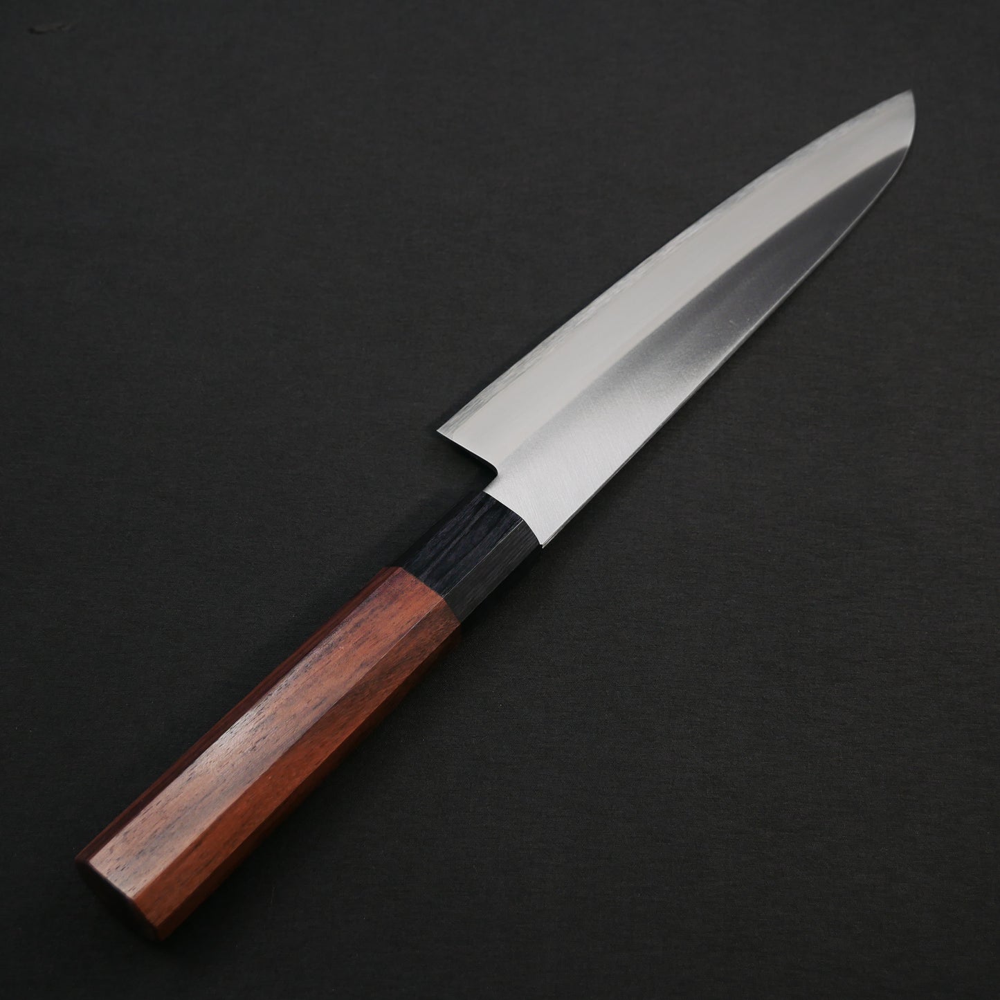 BlueSuper Carbon Steel StainlessClad Gyuto Rosewood Octagonal Handle