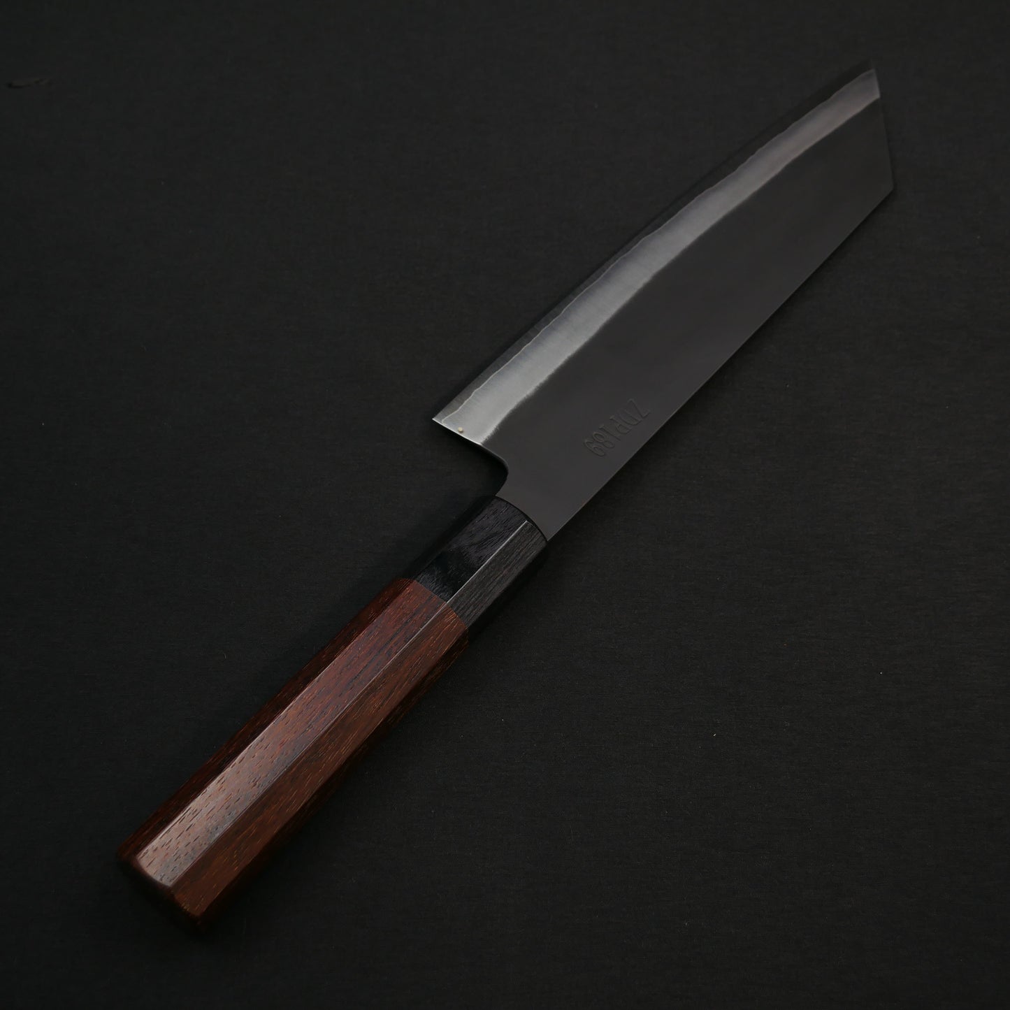 Yoshida Hamono ZDP189 Kurouchi Kiritsuke Santoku Rosewood Octagonal Handle