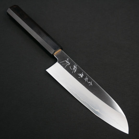 Silver#3 Stainless Steel Santoku Ebony Octagonal Handle