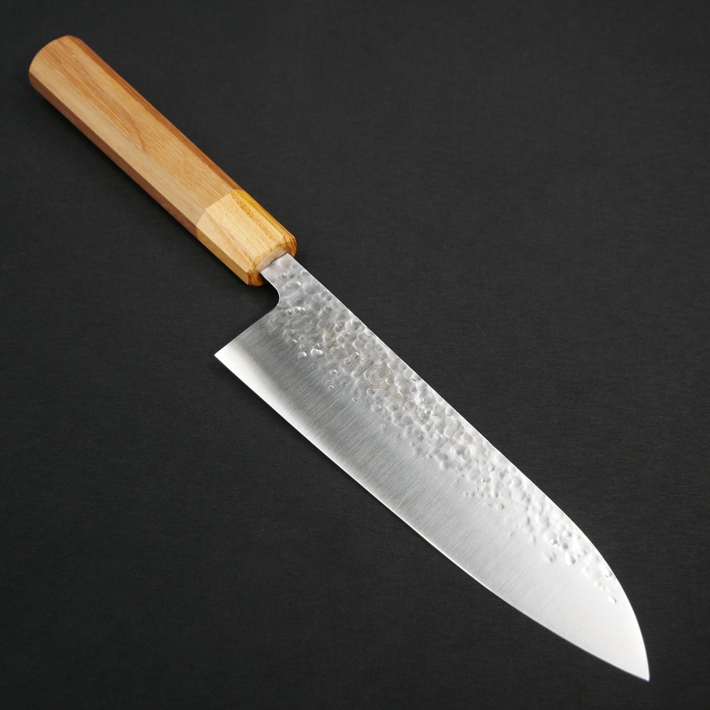 Molybdenum Vanadium Steel Tsuchime Santoku Walnut Octagonal Handle