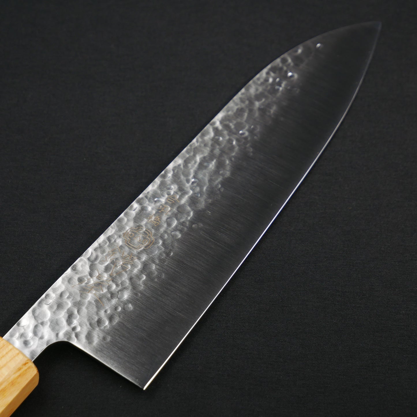 Molybdenum Vanadium Steel Tsuchime Santoku Walnut Octagonal Handle