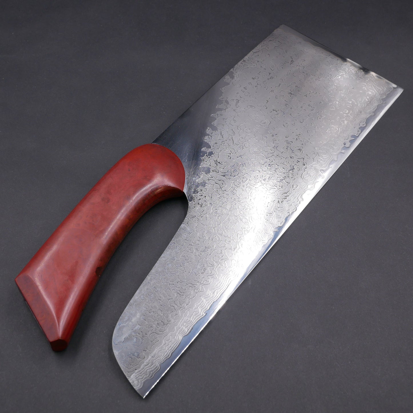 HSS Damascus Noodle Knife Maple Urushi Handle
