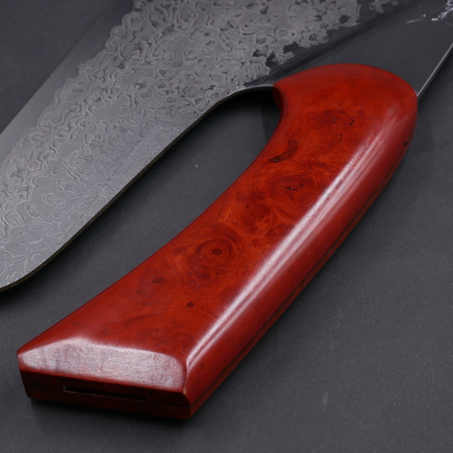 HSS Damascus Noodle Knife Maple Urushi Handle