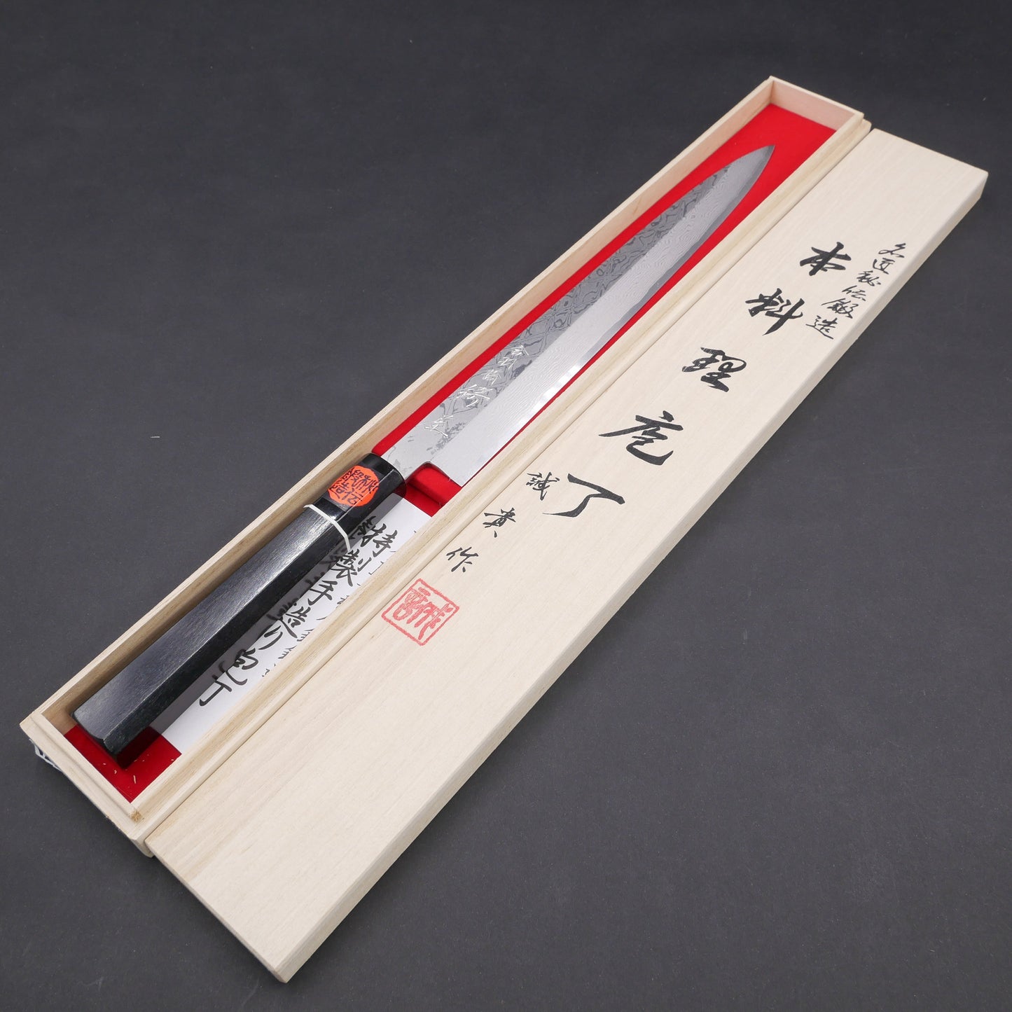 Tanaka Shigeki VG10 Multilayer Yanagiba Ebony Octagonal Handle