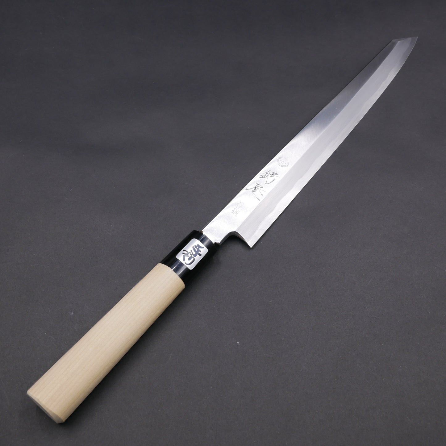 Blue#2 Carbon Steel Fine-Finish Kiritsuke Yanagiba Magnolia Handle
