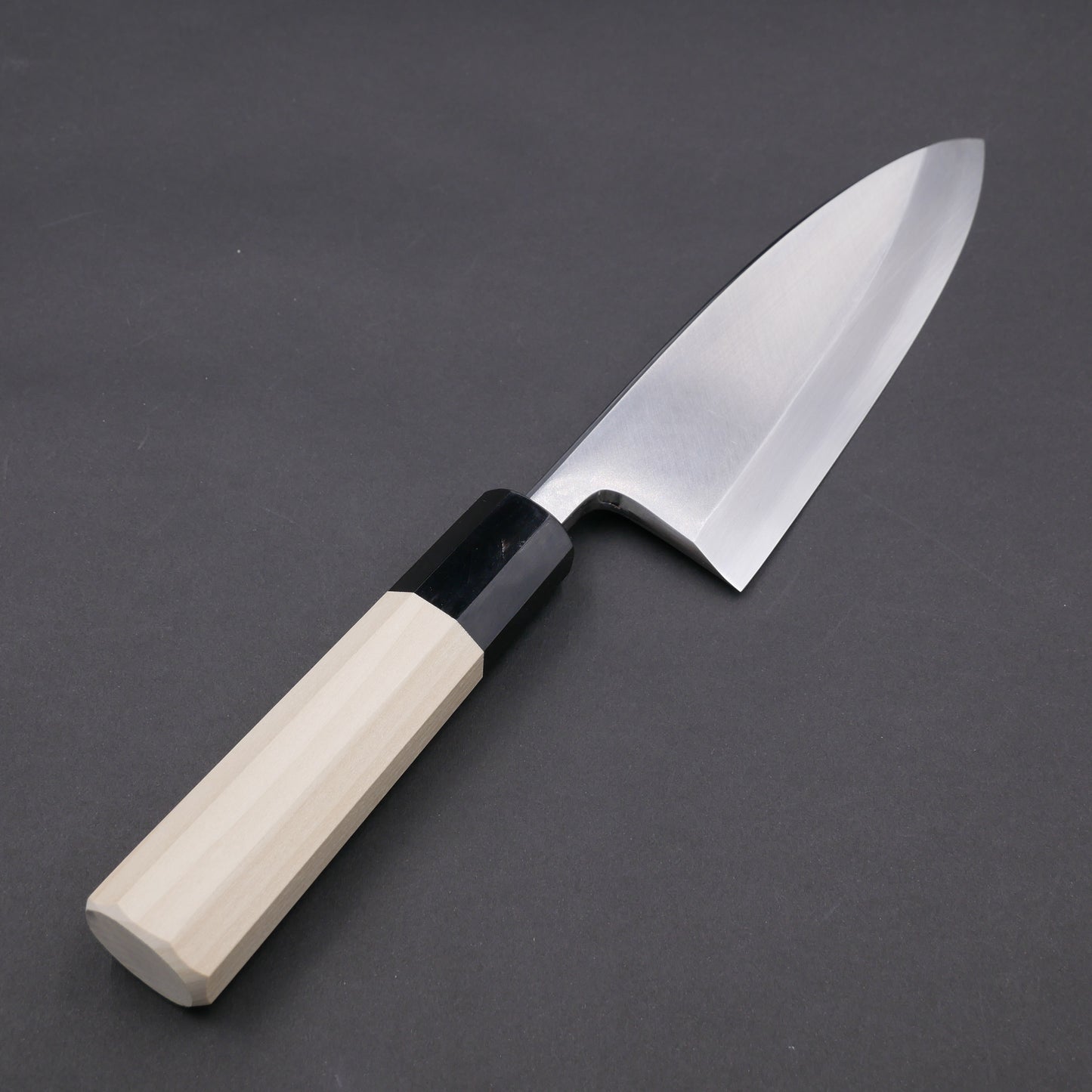 Silver#3 Stainless Steel Fine-Finish Deba Magnolia Octagonal Handle
